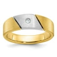 thumbnail image 1 of Diamond2Deal 14K Two-tone Gold Men's 1/20 cttw Diamond Complete Ring Size 10, 1 of 6