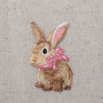thumbnail image 2 of Bunny Rabbit, Pink Bow, Embroidered, Iron on Patch, 2 of 3
