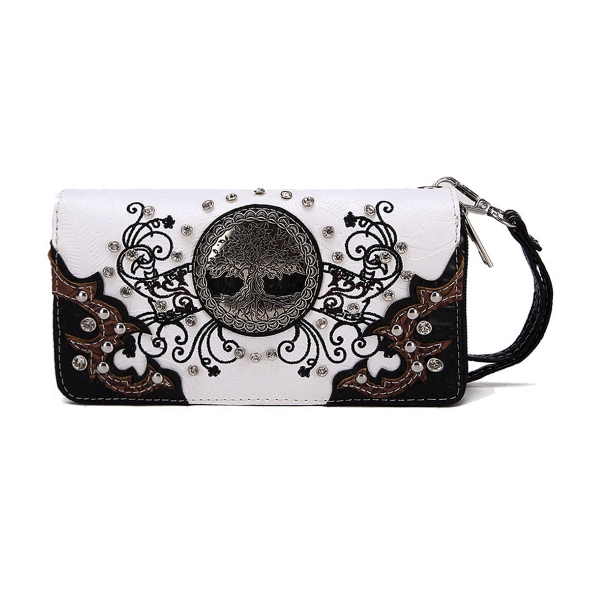 Western Satchel Shoulder Handbag Bundle w Leather Coin Purse