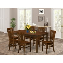 East West Furniture Lynfield 7-piece Wood Dining Table and Chair Set in Espresso