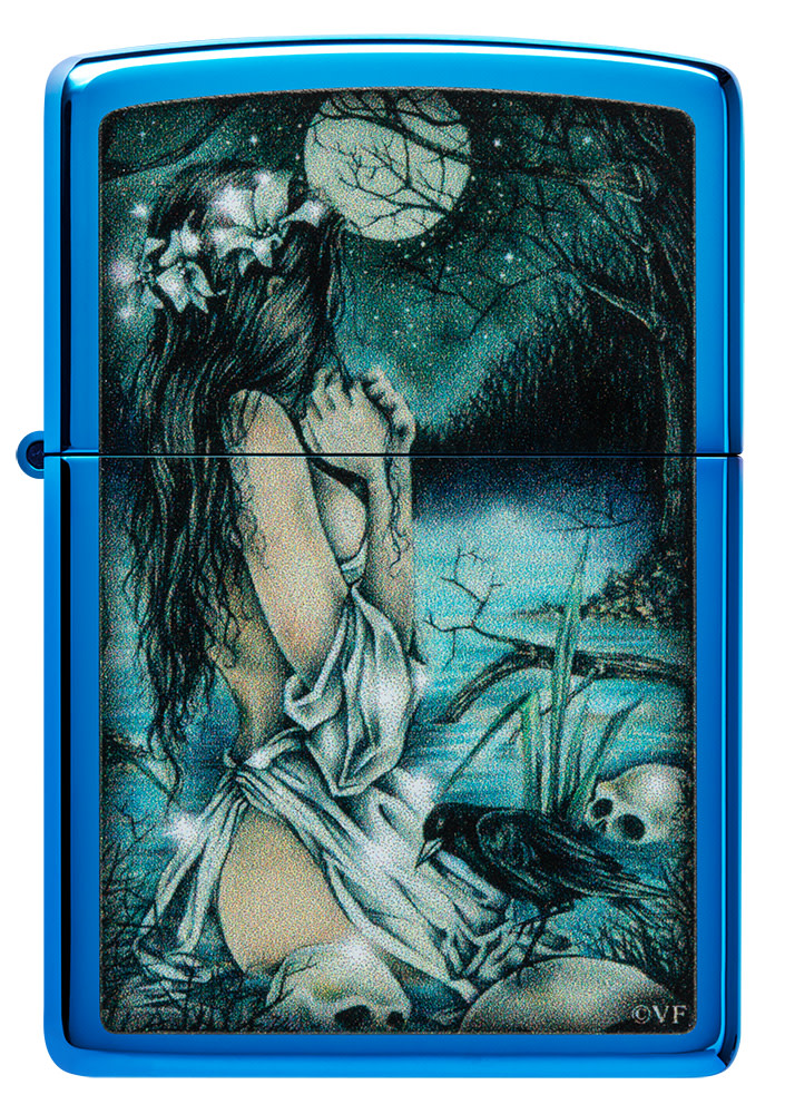 Zippo Victoria Frances High Polish Blue Pocket Lighter