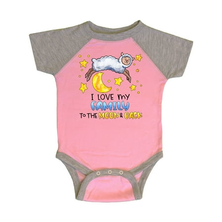 

Inktastic I Love my Family to the Moon and Back Cute Sheep Gift Baby Boy or Baby Girl Bodysuit