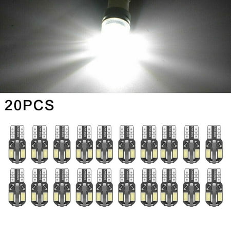 

Mduoduo 20 Pcs led Car Interior Bulb Canbus Error Free T10 White 5730 8SMD LED 12V Car