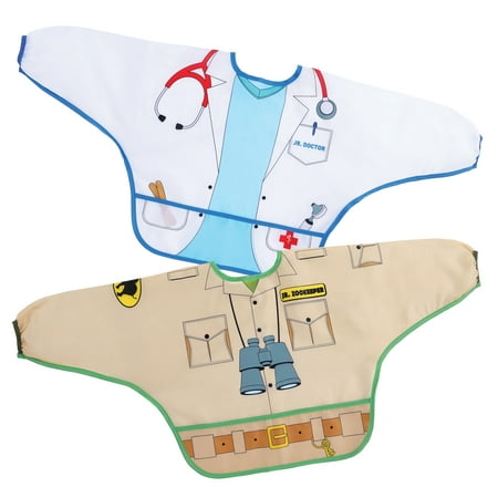 UPC: 9312742005610 | CHARACTER BIBS/SMOCKS WITH SLEEVES 2PK ZOOKEEPER/DOCTOR