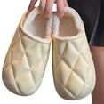 thumbnail image 5 of Slippers for Women, Winter House Slippers Indoor Outdoor Unisex Couple Fashionable Casual Winter Outerwear Closed-Toe Half-Slippers Fleece-Lined Warm Flat Slippers, 5 of 8