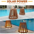 thumbnail image 6 of GRANDPATIO  Outdoor 2-Pack Landscape Solar LED Lanterns, Floor Decor Lamps, Solar Powered Decor Lights with Waterproof Faux Leather for Porch, Patio, Garden, 6 of 7
