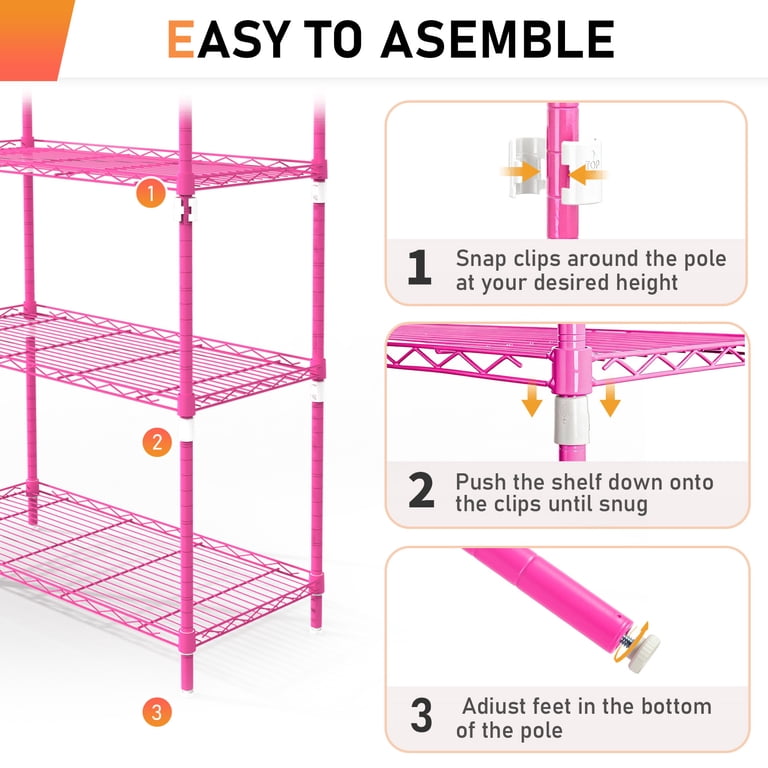 Ktaxon 5-Tier Wire Shelving Unit, Steel Storage Rack for Garage