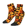 thumbnail image 2 of Bingfone Halloween Banner Symbols Design Patterned Men'S Women'S Casual Cotton Socks, 2 of 9