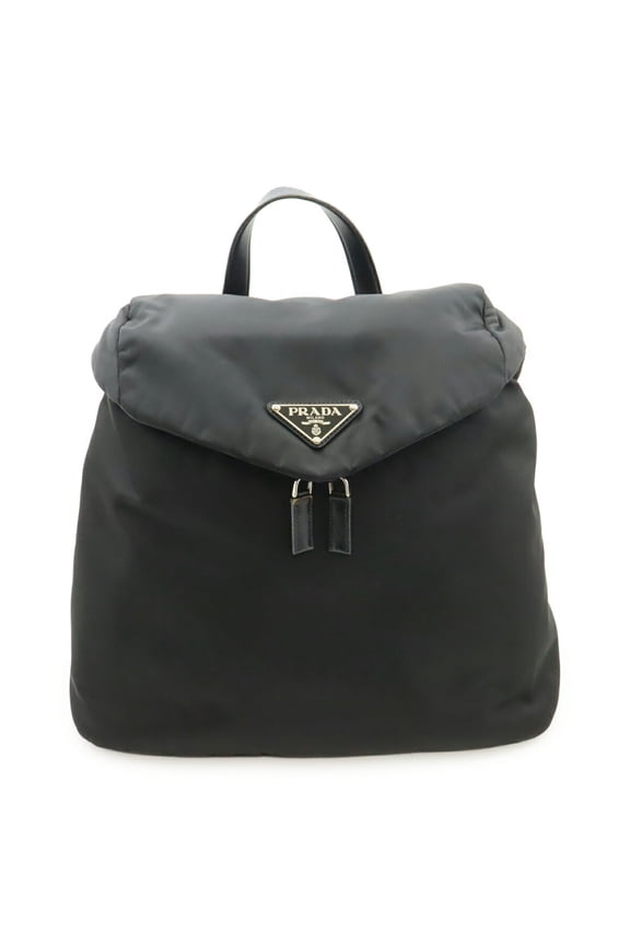 Pre-Owned PRADA Re-Nylon Backpack, Nylon and Leather, Black (NERO), 2VZ095, Purchased from a...