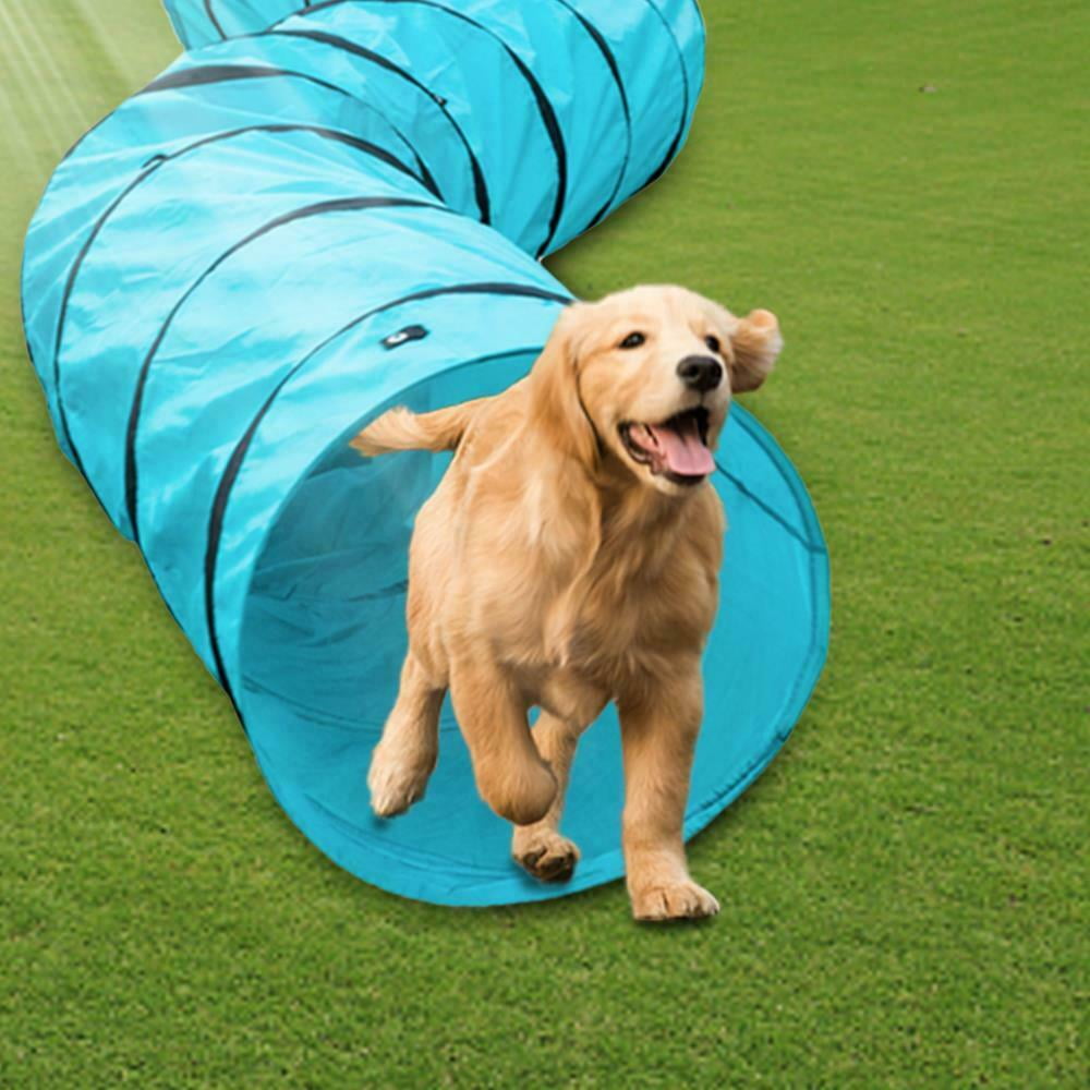 Realremhai 18ft Agility Training Tunnel Pet Dog Play Outdoor Obedience Exercise Equipment Blue 