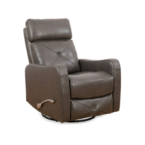 CoalComfort Zero Wall Swivel Recliner -Charcoal Leather