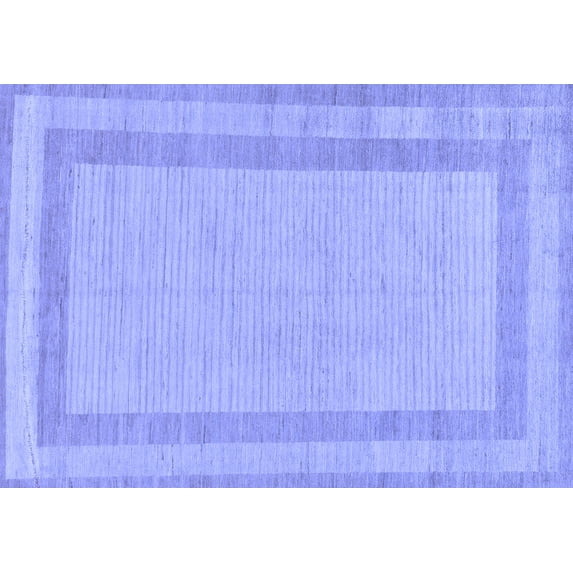 Ahgly Company Indoor Rectangle Solid Blue Modern Area Rugs, 6' x 9'