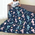 thumbnail image 6 of Pofeuu Seahorses And Plants Print Ultra-Soft Micro Fleece Blanket,for Bed Or Sofa,All Season Throw Blankets Flannel Blanket-50"x40", 6 of 7