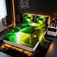 thumbnail image 2 of meiyoeat Neon Lightning Gamer Full Size Sheets for Teens Boys, Electric Green Yellow Gaming Bed Sheets, 4pcs, 1 Flat Sheet, 1 Fitted Sheet and 2 Pillowcases, 2 of 6