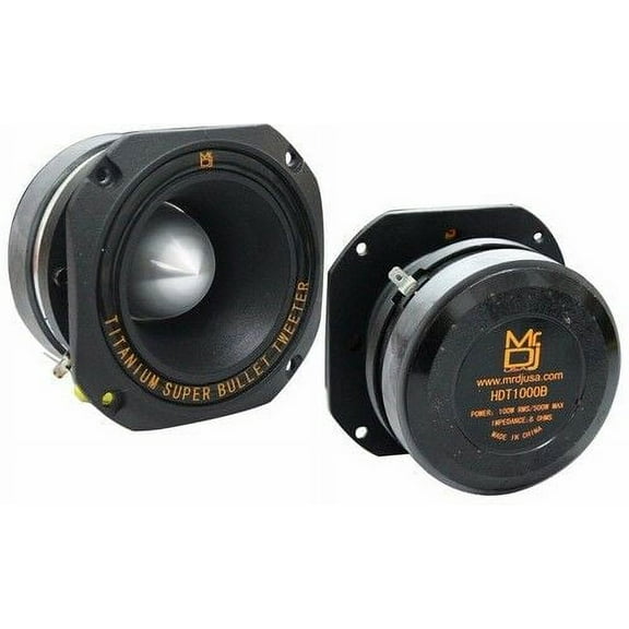 Mr. Dj USA HDT1000B 4-Inch ( 4" ) Titanium Bullet High Compression Tweeter (Black)