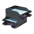 thumbnail image 3 of (2 pack) deflecto Docutray Multi-Directional Stacking Tray Set, Two Tier, Polystyrene, Black, 3 of 5