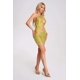 thumbnail image 3 of Vestido Izna Minivestido con lentejuelas y cuello halter para Mujer - Amarillo, 3 of 6