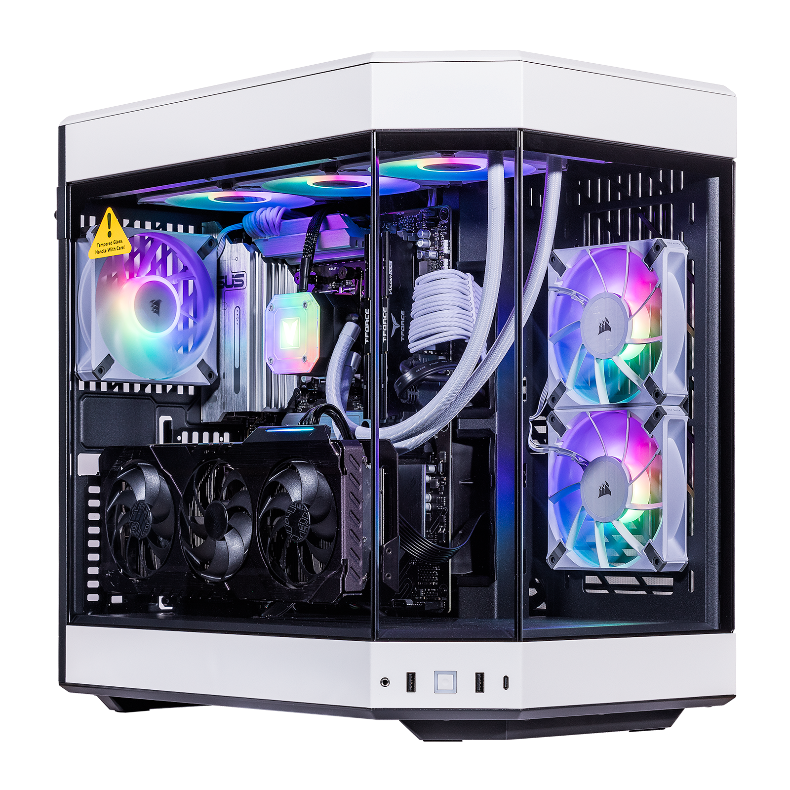 Velztorm Praetix 3D Desktop PC (AMD Ryzen 7 9800X3D, GeForce RTX 5070 Ti, 32GB DDR5, 2TB PCIe SSD, RGB Fans, 360mm AIO, 1000W PSU, WiFi 7, Bluetooth 5.4, RJ-45, HDMI, Win 11 Home)