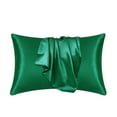 thumbnail image 3 of Satin Pillow Cases 2 Pack,Silk Pillow Cases,Standard Size for Hair & Skin,Wrinkle-Free,Cooling Pillow Case for Hot Sleepers,Envelope Closure,Soft Breathable(Green 2pcs 30*20in)from QiwagFerng, 3 of 10