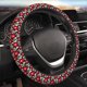 thumbnail image 5 of Balery Red Floral Fundas elásticas antideslizantes para volante, funda protectora universal para hombre y mujer, 15 pulgadas, accesorios para coche., 5 of 6