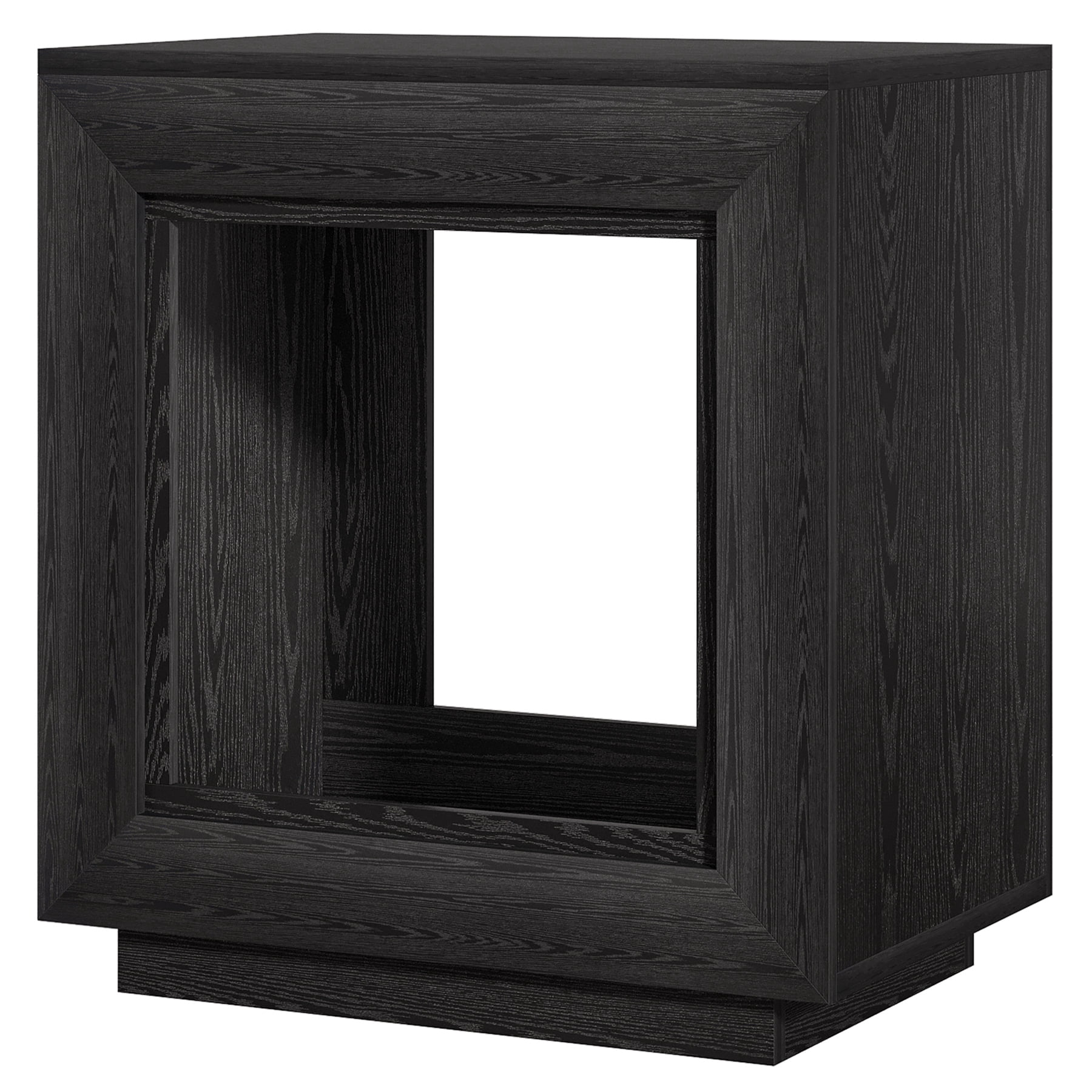MAYEERTY 24" 2-Tier Square Farmhouse End Table, Rustic Brown Wooden Side Table with Storage Shelf, Multi-Purpose Bedroom Nightstand