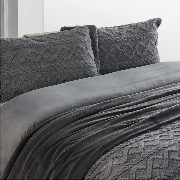 Htooq Fleece Blankets King Size Dark Grey Bed Blanket Soft Lightweight Plush Cozy Fuzzy Luxury Microfiber 108x90 Inches Dark Grey 108x90 Other 108x
