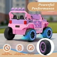 thumbnail image 6 of 24V Ride on Car Toy, 4WD Motors Electric Cars, 2-seater Electric Car with Remote Control, Colorful LED Lights, Adjustable Speed, USB port, MP3, Suitable for teens,Pink, 6 of 9
