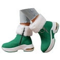 thumbnail image 3 of Gyexs Womens Winter Snow Boots Pointed Toe High Heel Winter Short Boots Comfortable Side Zipper Platform Sneakers Booties, Green, Size 8, 3 of 8