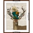 thumbnail image 5 of Art.com Mad Hatter Deer Art Print by Fab Funky, Brown Frame Wall Art, 23" x 29", 5 of 5