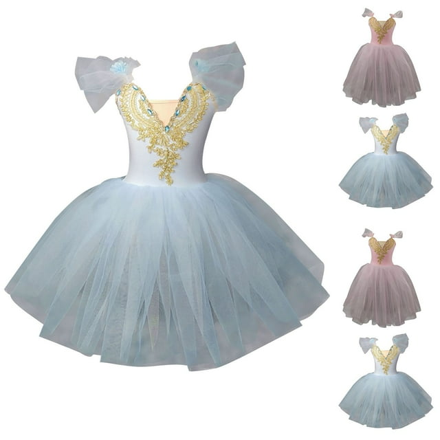EYWGYA Robe Fillette, Robe à Volants Fille, Jupe Princesse en Gaze Douce Respirante Jupe Plissée en Maille pour Enfants