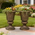 thumbnail image 5 of OSM 20-Inch Plastic Urn Planter Vase, Vintage Decorative Roman Flower Pot for Outdoor and Indoor Plants, Garden, Patio, Front Porch, Entryway Decor (Antique Brass), 5 of 9