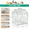 thumbnail image 2 of 20.5 inch Small Bird Cage Parrot Cage Portable Bird Carrier Travel Carrier Cage for Home Outing Pet Clinic Temporary Placement for Small Medium Birds White, 2 of 8