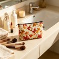 thumbnail image 6 of OCCOA Fall Zipper Makeup Bag with Pumpkin Maple Print Large Capacity Portable Toiletry Pouch for Travel Office Daily Storage, A, 6 of 6