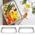 thumbnail image 5 of FUYGRCJ 2PCS Toaster Oven Pan, 10.43x8.07x0.98inch Baking Sheet Multipurpose Toaster Oven Tray, 304 Stainless Steel for Commercial and Home Baking, 5 of 10