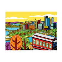Ron Magnes 'Pittsburgh Incline Autumn Pop' Canvas Art