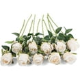 thumbnail image 2 of 10pcs Artificial Rose Flowers Long Stem Fake Silk Roses for DIY Wedding Bouquet Table Centerpiece Home Decor (Light Pink), 2 of 5
