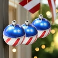 thumbnail image 7 of PATLOLLAV 12 Pcs Hand Painted Patriotic Hanging Hanging Ornaments, Red/White/Blue Sequin Hanging Balls for Independence Day/Christmas Tree Decorations, 7 of 7