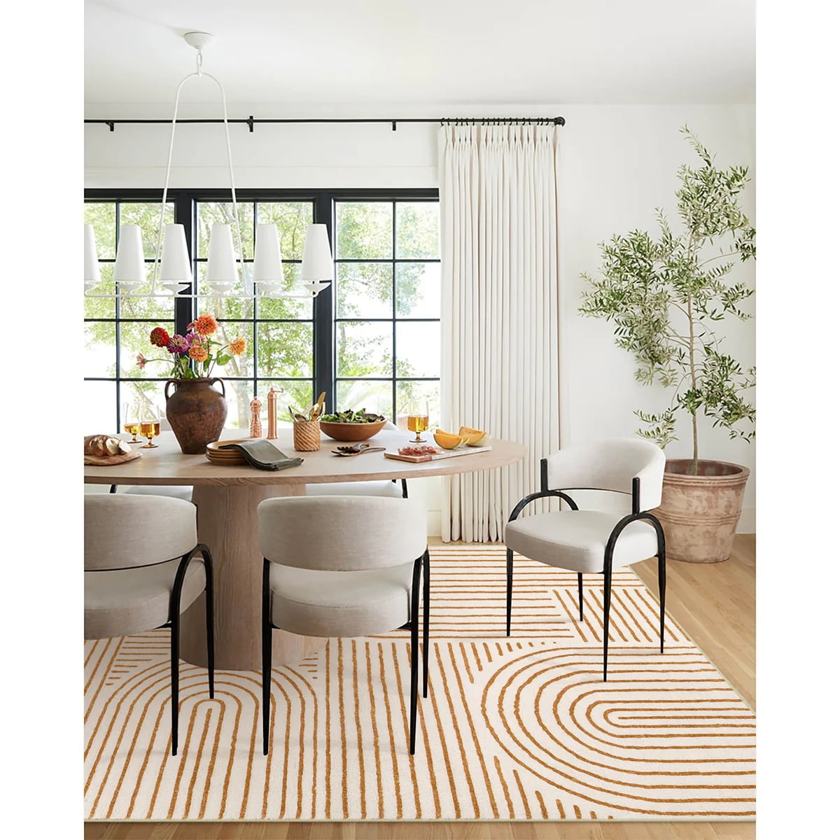 Moynesa Abstract Washable Rugs, 8x10 Rug for Bedroom Nursery Soft Non Slip Modern Living Room Rug, Ultra-Thin Non-Shedding Throw Carpet for Entryway Kitchen Office