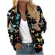 thumbnail image 2 of Chaquetas y abrigos casuales sin capucha de manga larga para mujer Sudadera holgada de manga larga con cremallera Chaqueta informal de béisbol de punto grueso Chaqueta de poliéster para mujer, 2 of 5