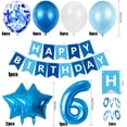thumbnail image 2 of Globo de cumpleaños para niño de 6 años, decoraciones de cumpleaños azules de 6 años, globos de cumpleaños número 6, globos de confeti de látex, suministros de bautismo de cumpleaños, decoración de fi, 2 of 5