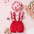 thumbnail image 4 of kpoplk Toddler Baby Girl Outfits Floral Summer Clothes Waffle Sleeveless Tops Ruffle Shorts Cute Infant Spring Clothes Set Size 6-9 Months,Red, 4 of 8