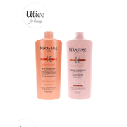 Angle View: Kerastase Discipline Bain Fluidealiste Shampoo (Sulfate Free) and Fondant Fluidealiste Conditioner 34.0Oz each