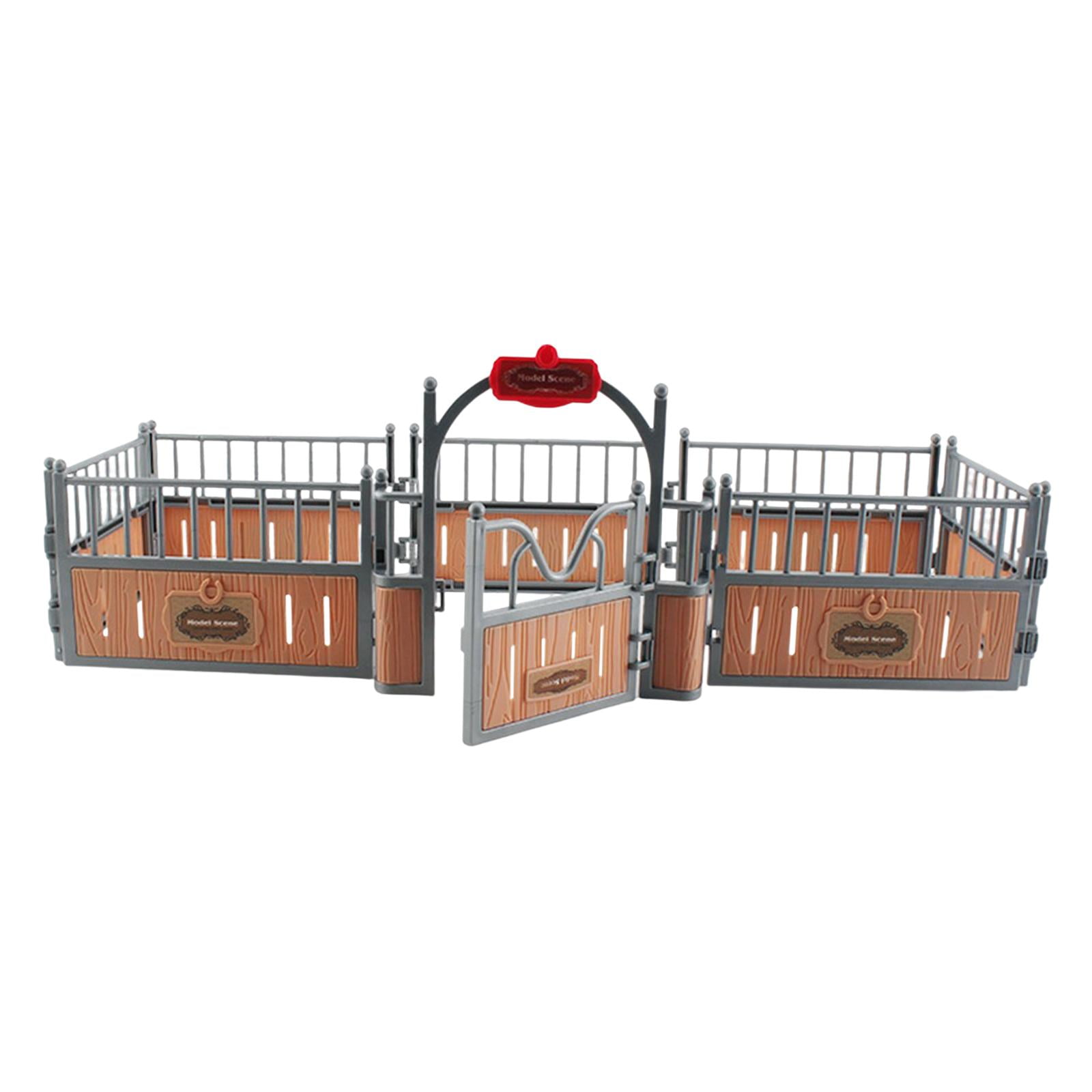 Realistic Horse Stable Model, Farm Fence Toy Horse Corral Fencing