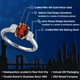 thumbnail image 2 of Gem Stone King 925 Silver and 10K Yellow Gold Red Garnet and White Moissanite Engagement Ring for Women | 1.96 Cttw | Oval 8X6MM | Gemstone January Birthstone | Size 7, 2 of 7