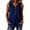 Dark Blue, variant on WRKEKC Racerback Tank Tops for Women Linen V-Neck Button Front Sleeveless Top with Pleated Detail and Loose Fit