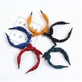 thumbnail image 1 of Diademas con lazo para mujer, diademas de lunares con orejas de conejo, diademas de conejito anchas vintage con lazo para el cabello, accesorios para diademas de tamaño ajustable, 5 piezas, 1 of 7