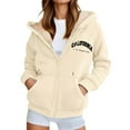 thumbnail image 2 of California Los Angeles Hoodies for Women Fall Winter Long Sleeve Fleece Lined Zip Up Hooded Sweatshirt Jacket with Pockets, 2 of 6
