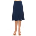 thumbnail image 4 of Women's Casual Knee Length Flare A-line Skirt with Elastic Waistband, 4 of 5