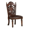 thumbnail image 3 of Furniture of America Rukia Traditional Faux Leather Indoor Side Chairs, Brown Cherry (Set of 2), 3 of 6