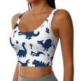 thumbnail image 2 of Goofa Cute Cartoon Dinosaurs Printed Sports Bras for Women, High Impact Running Bra Workout Crop Tank Tops Longline Sports Bra Push up-Large, 2 of 9